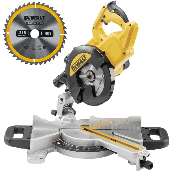 DeWalt - DWS773 + DT1953 - Fierastrau circular stationar, 1400 W, 216x30 mm + Panza fierastrau circular, lemn cu cuie, 216x30x2.6 mm, 40 dinti DeWalt - DWS773 + DT1953 - Fierastrau circular stationar, 1400 W, 216x30 mm + Panza fierastrau circular, lemn cu cuie, 216x30x2.6 mm, 40 dinti