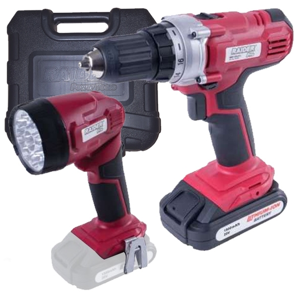imagine Raider - RDP-CDL02L - Masina de gaurit si insurubat cu 1 acumulator, Li-Ion, 20 V, 1.5 Ah, 35 Nm, valiza plastic, accesorii