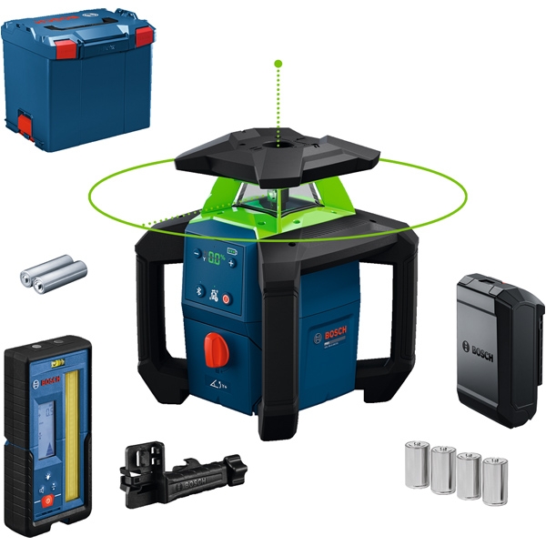Bosch - GRL 18V-4-34 CVG - Nivela laser rotativa, - m, +/-0.1 mm/m, 600 rot/min, receptor, proiectie verticala, valiza speciala