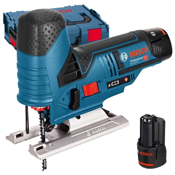 imagine Bosch - GST 12V-70 - Fierastrau pendular cu 2 acumulatori, Li-Ion, 12 V, 3 Ah, led iluminare, turatie reglabila, functie pendulare, valiza speciala