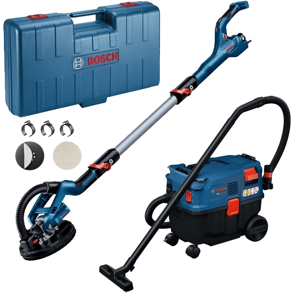 Bosch - GTR 550 + GAS 12-25 LS - Slefuitor pentru pereti, 550 W, 215 mm, valiza plastic + Aspirator umed-uscat, 1200 W, 210 mbar, 25 l, priza scule electrice Bosch - GTR 550 + GAS 12-25 LS - Slefuitor pentru pereti, 550 W, 215 mm, valiza plastic + Aspirator umed-uscat, 1200 W, 210 mbar, 25 l, priza scule electrice