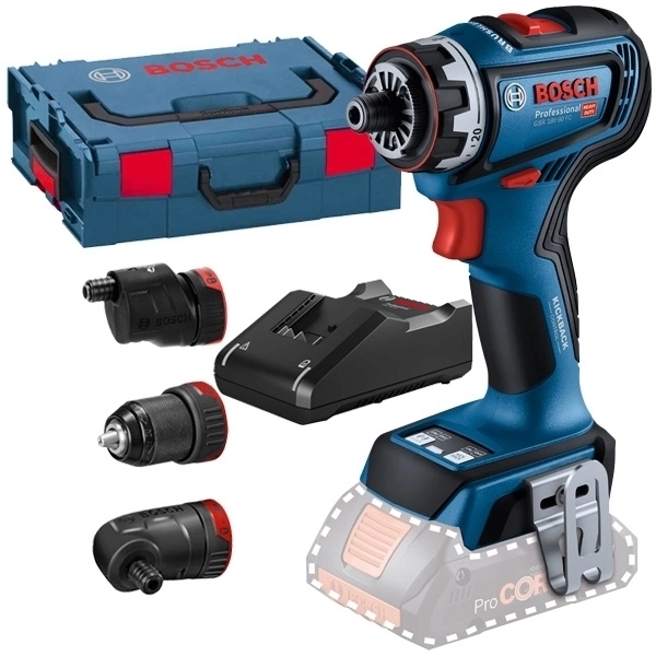 imagine Bosch - GSR 18V-90 FC + GAL 18V-40 - Masina de gaurit si insurubat fara acumulatori, Li-Ion, 18 V, - Ah, 64 Nm, valiza speciala, accesorii + Incarcato
