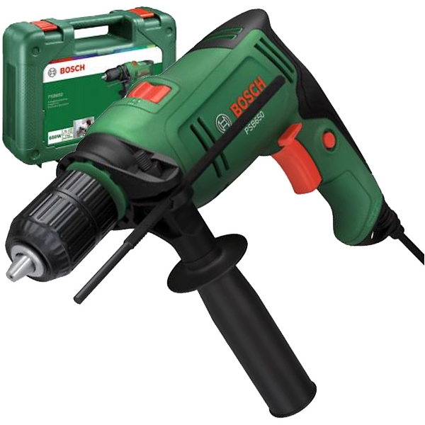 imagine Bosch - PSB650 - Masina de gaurit cu percutie, 650 W, mandrina rapida, 13 mm, valiza plastic