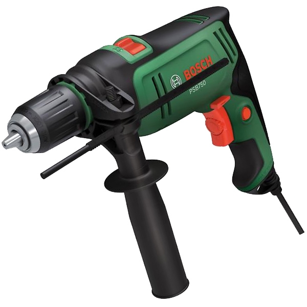 imagine Bosch - PSB750 - Masina de gaurit cu percutie, 750 W, mandrina rapida, 13 mm