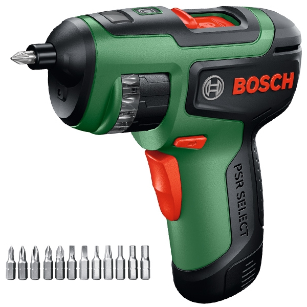 imagine Bosch - PSR SELECT - Masina de insurubat cu 1 acumulator, Li-Ion, 4 V, 2 Ah, 7.5 Nm, accesorii