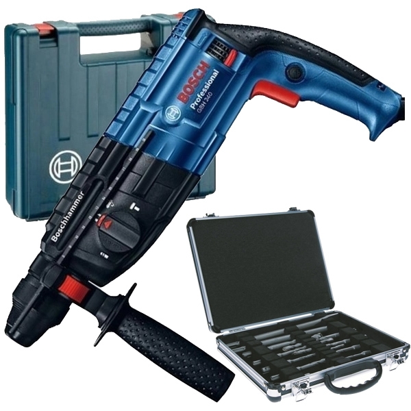 imagine Bosch - GBH 240 + 2608579916 - Rotopercutor SDS-Plus, 790 W, 2.7 J, valiza plastic + Set SDS-Plus, 9 burghie, 2 dalti, cutie metal