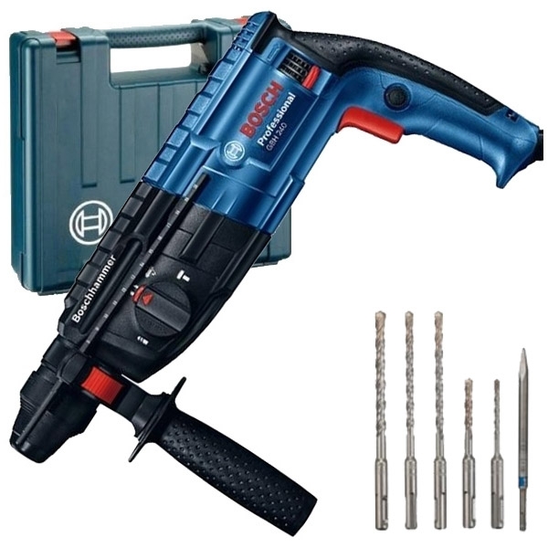 imagine Bosch - GBH 240 - Rotopercutor SDS-Plus, 790 W, 2.7 J, valiza plastic, accesorii