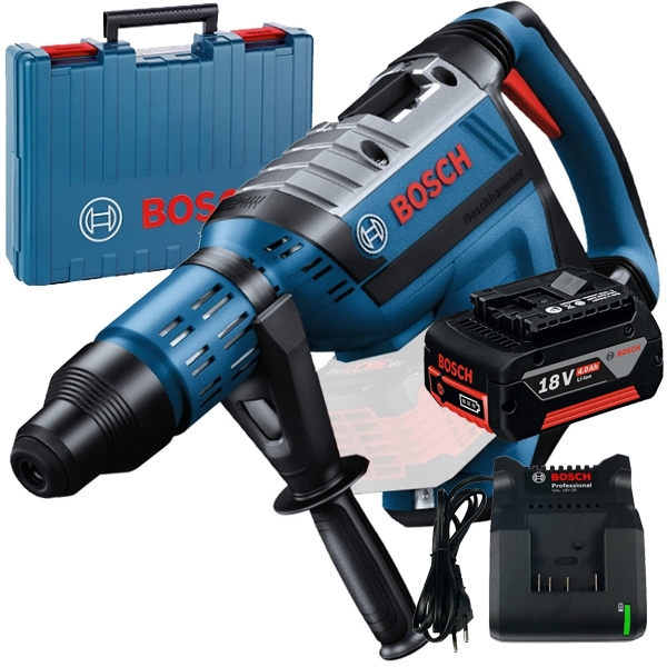 imagine Bosch - GBH 18V-45 C - Rotopercutor SDS-Max cu 1 acumulator, Li-Ion, 18 V, 4 Ah, 12.5 J, motor fara perii, sistem antivibratii, led iluminare, turatie