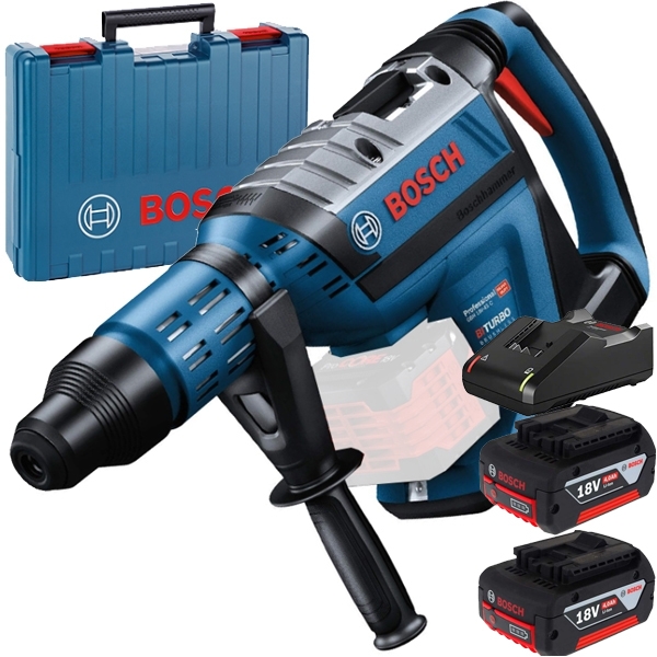 imagine Bosch - GBH 18V-45 C + 1600A019S0 - Rotopercutor SDS-Max, 12.5 J, motor fara perii, valiza plastic + Set 2 acumulatori si incarcator, Li-Ion, 18 V, 4 