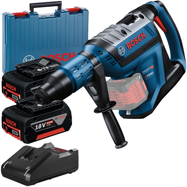 imagine Bosch - GBH 18V-45 C + 2x 1600A002U5 (GBA 18 V) + GAL 18V-40 - Rotopercutor SDS-Max, 12.5 J, motor fara perii, valiza plastic + 2x Acumulator, Li-Ion,