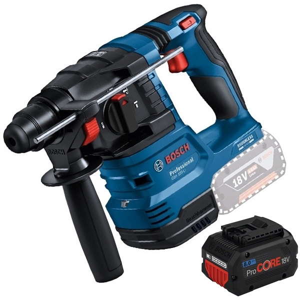 imagine Bosch - GBH 18V-22 + ProCORE - Rotopercutor SDS-Plus, 1.9 J + Acumulator, Li-Ion, 18 V, 8 Ah
