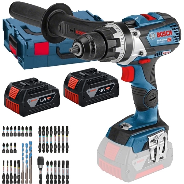 Bosch - GSR 18V-110 C - Masina de gaurit si insurubat cu 2 acumulatori, Li-Ion, 18 V, 5 Ah, 110 Nm, valiza speciala, accesorii Bosch - GSR 18V-110 C - Masina de gaurit si insurubat cu 2 acumulatori, Li-Ion, 18 V, 5 Ah, 110 Nm, valiza speciala, accesorii