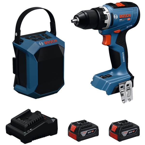 imagine Bosch - GSR 18V-65 + GPB 18V-1 C - Masina de gaurit si insurubat, 63 Nm + Difuzor Bluetooth + Set 2 acumulatori si incarcator, Li-Ion, 18 V, 5 Ah