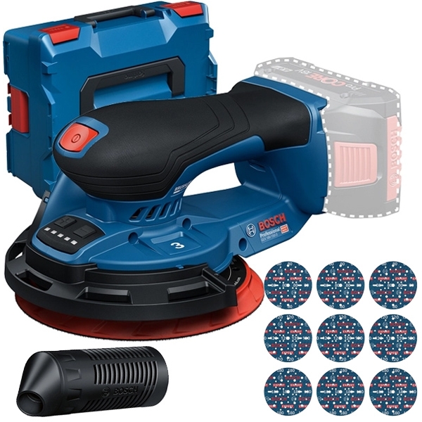 imagine Bosch - GEX 18V-150-3 - Slefuitor cu excentric fara acumulatori si incarcator, Li-Ion, 18 V, - Ah, 150 mm, valiza speciala