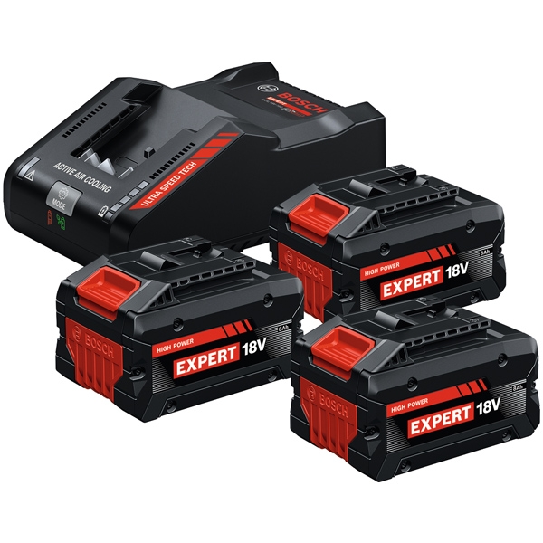 Bosch - EXPERT EXBA18V-80 + EXAL18V-160 - Set 3 acumulatori si incarcator, Li-Ion, 18 V, 8 Ah Bosch - EXPERT EXBA18V-80 + EXAL18V-160 - Set 3 acumulatori si incarcator, Li-Ion, 18 V, 8 Ah