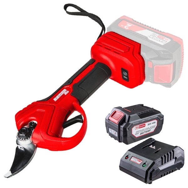imagine Raider - RDP-BPSH20 + RDP-R20 - Foarfeca de gradina pentru crengi, 25 mm + Set 1 acumulator si incarcator, Li-Ion, 20 V, 4 Ah
