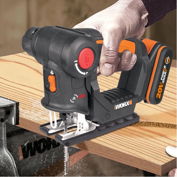 Worx - WX550.9 - sierra de calar pendular sin baterías y cargadores,  Li-Ion, 20 V, - ah, función de soplado de polvo, Fijación rápida  accesorios, Wunderhaff.es - Tienda online de herramientas eléctricas