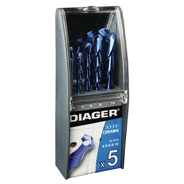 imagine Diager - 245 - Set 5 burghie ceramica, 4-10  mm, tija cilindrica