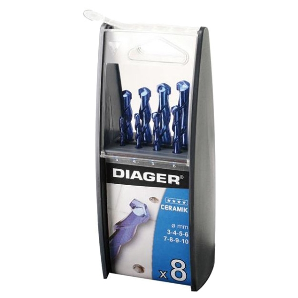 imagine Diager - 245 - Set 8 burghie ceramica, 3-10  mm, tija cilindrica