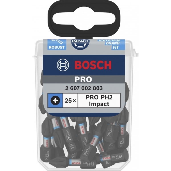 imagine Bosch - PRO Phillips Impact - Set capete de insurubare, PH2, 25 bucati