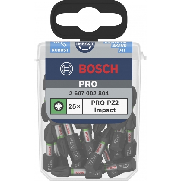imagine Bosch - PRO Pozidriv Impact - Set capete de insurubare, profil PZ2, 25 bucati