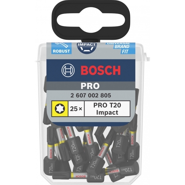 imagine Bosch - PRO Torx Impact - Set capete de insurubare, profil T20, 25 bucati