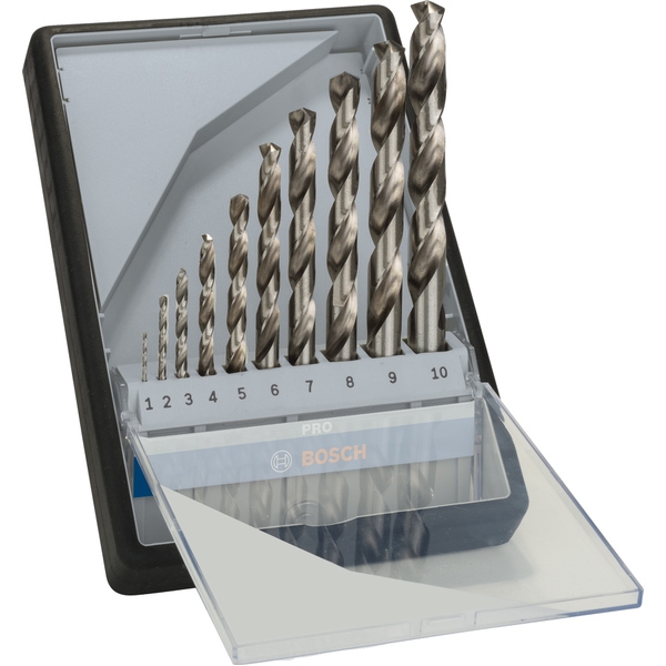 imagine Bosch - PRO Metal HSS-G - Set burghie metal, HSS-G, 1-10  mm, tija cilindrica, 10  bucati