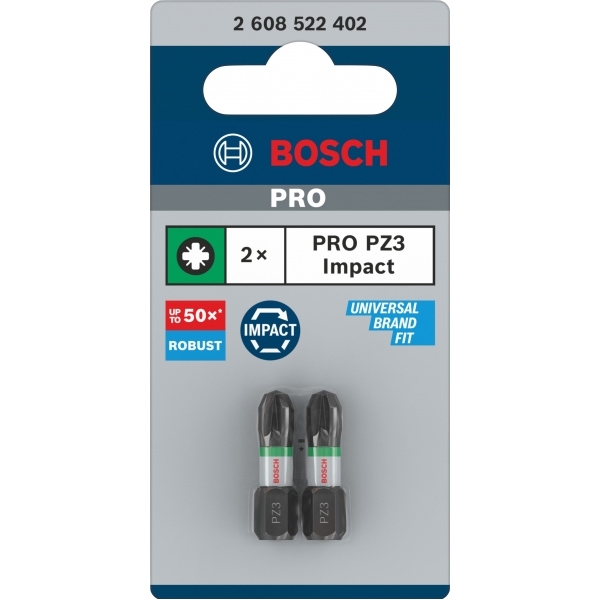 imagine Bosch - PRO Pozidriv Impact - Set capete de insurubare, profil PZ3, 2 bucati
