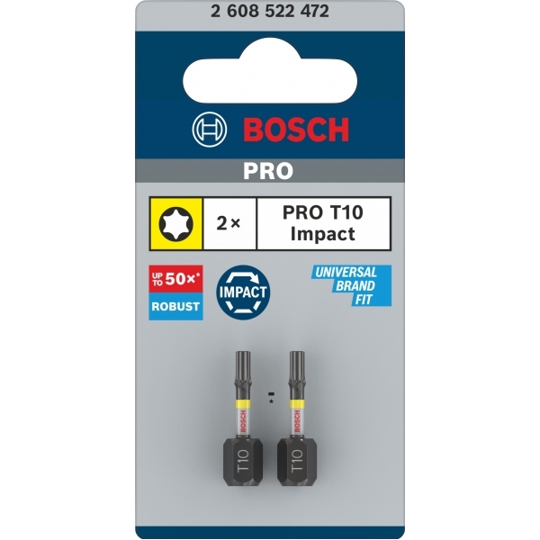 imagine Bosch - PRO Torx Impact - Set capete de insurubare, profil T10, 2 bucati