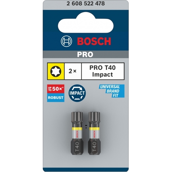 imagine Bosch - PRO Torx Impact - Set capete de insurubare, profil T40, 2 bucati