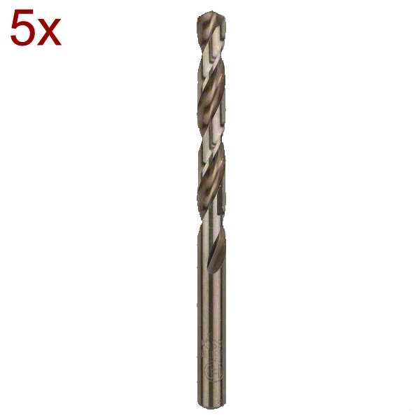 imagine Bosch - 2608585897 - Set 5 burghie metal, HSS-CO, 9.5  mm, tija cilindrica