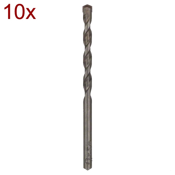 imagine Bosch - CYL-3 - Set 10 burghie de zidarie, 8  mm, tija cilindrica, beton, zidarie