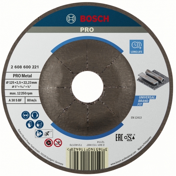 imagine Bosch - PRO Metal - Disc taiere metal,  125x22.2x2.5 mm, 1 buc