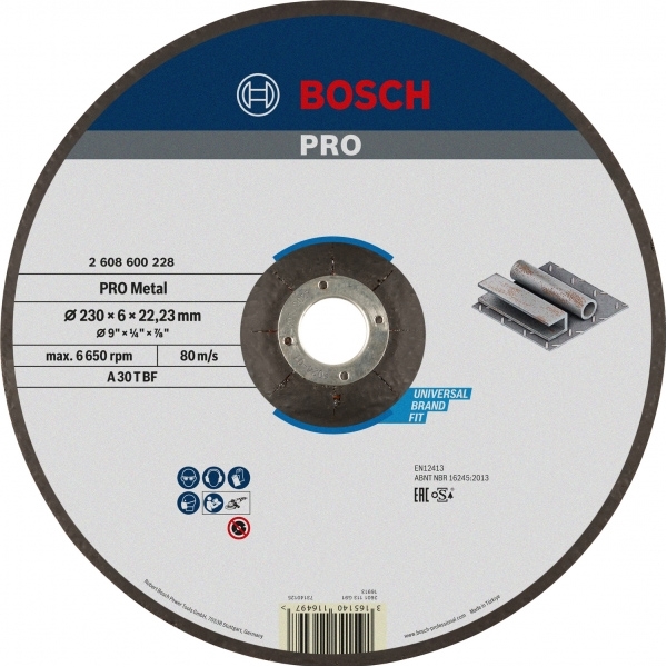 imagine Bosch - PRO Metal - Disc polizare metal,  230x22.2x6  mm