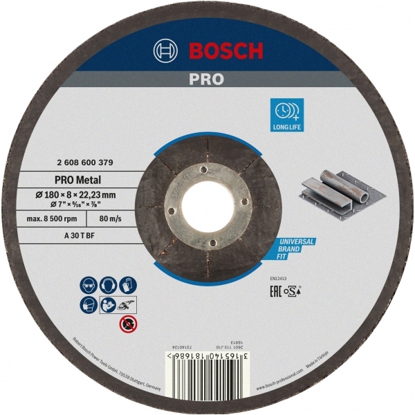 imagine Bosch - PRO Metal - Disc polizare metal,  180x22.2x8  mm