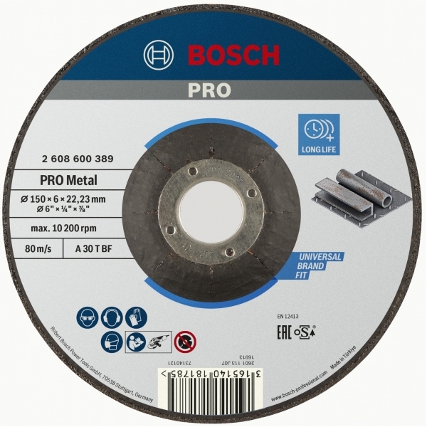 imagine Bosch - PRO Metal - Disc polizare metal,  150x22.2x6  mm