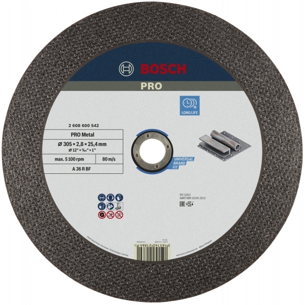 imagine Bosch - PRO Metal - Disc abraziv pentru debitator de metal,  300x25.4x2.8 mm