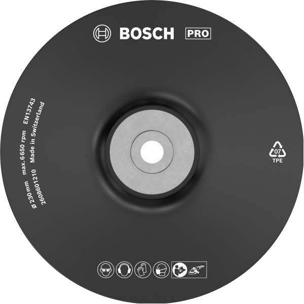 imagine Bosch - PRO moale - Placa suport rotunda din cauciuc , 230 mm, polizoare unghiulare