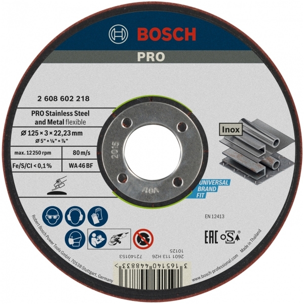 imagine Bosch - PRO Semi-Flexibil - Disc taiere metal,  125x22.2x3 mm, 1 buc