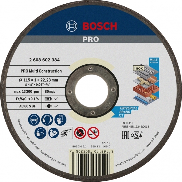 imagine Bosch - PRO Multi Material - Disc taiere multimaterial,  115x22.2x1 mm, 1 buc