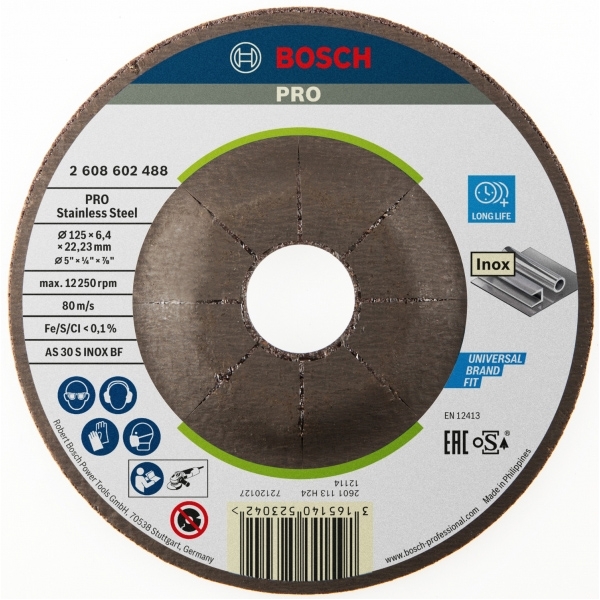 imagine Bosch - PRO Stainless Steel - Disc polizare inox,  125x22.2x6  mm