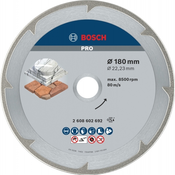 imagine Bosch - PRO Marble - Disc diamantat de taiere continuu,  180x22.2x2.2 mm, taiere uscata