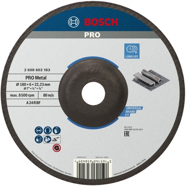 imagine Bosch - PRO Metal - Disc polizare metal,  180x22.2x6  mm