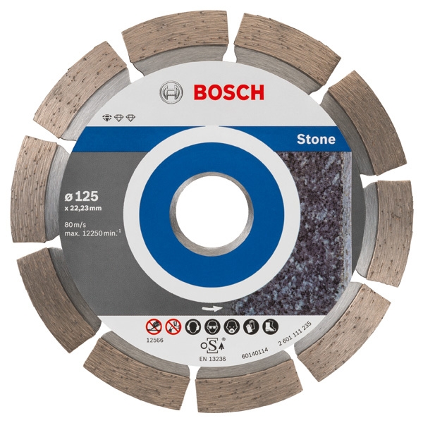 imagine Bosch - Standard for Stone - Disc diamantat de taiere segmentat,  125x22.2x1.6 mm, taiere uscata