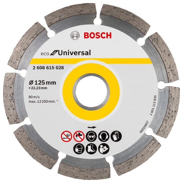 imagine Bosch - ECO for Universal - Disc diamantat de taiere segmentat,  125x22.2x2 mm, taiere uscata
