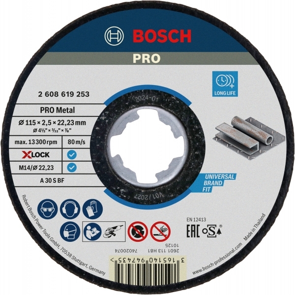 imagine Bosch - PRO Metal - Disc taiere metal, X-LOCK, 115x22.2x2.5 mm, 1 buc