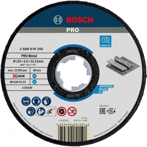 imagine Bosch - PRO Metal - Disc taiere metal, X-LOCK, 125x22.2x2.5 mm, 1 buc