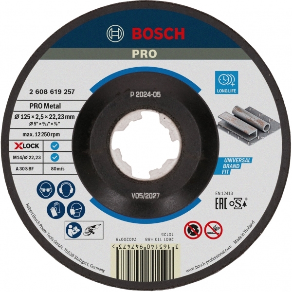 imagine Bosch - PRO Metal - Disc taiere metal, X-LOCK, 125x22.2x2.5 mm, 1 buc