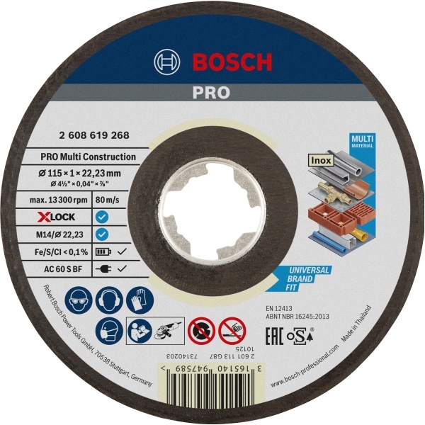 imagine Bosch - PRO Multi Material X-Lock - Disc taiere multimaterial, X-LOCK, 115x22.2x1 mm, 1 buc