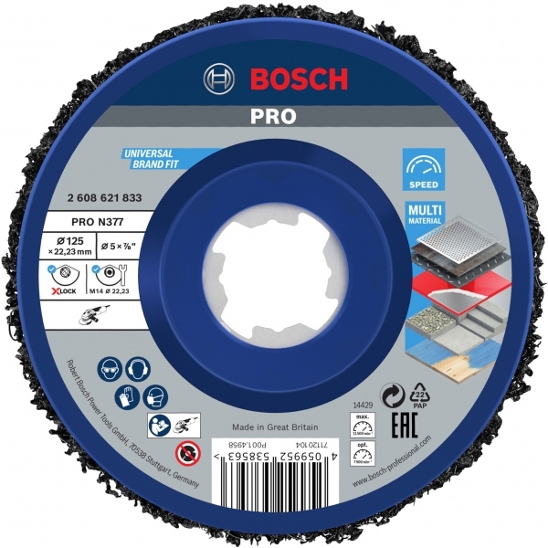 imagine Bosch - PRO N377 - Disc de curatare, 125x22.23 mm, multimaterial